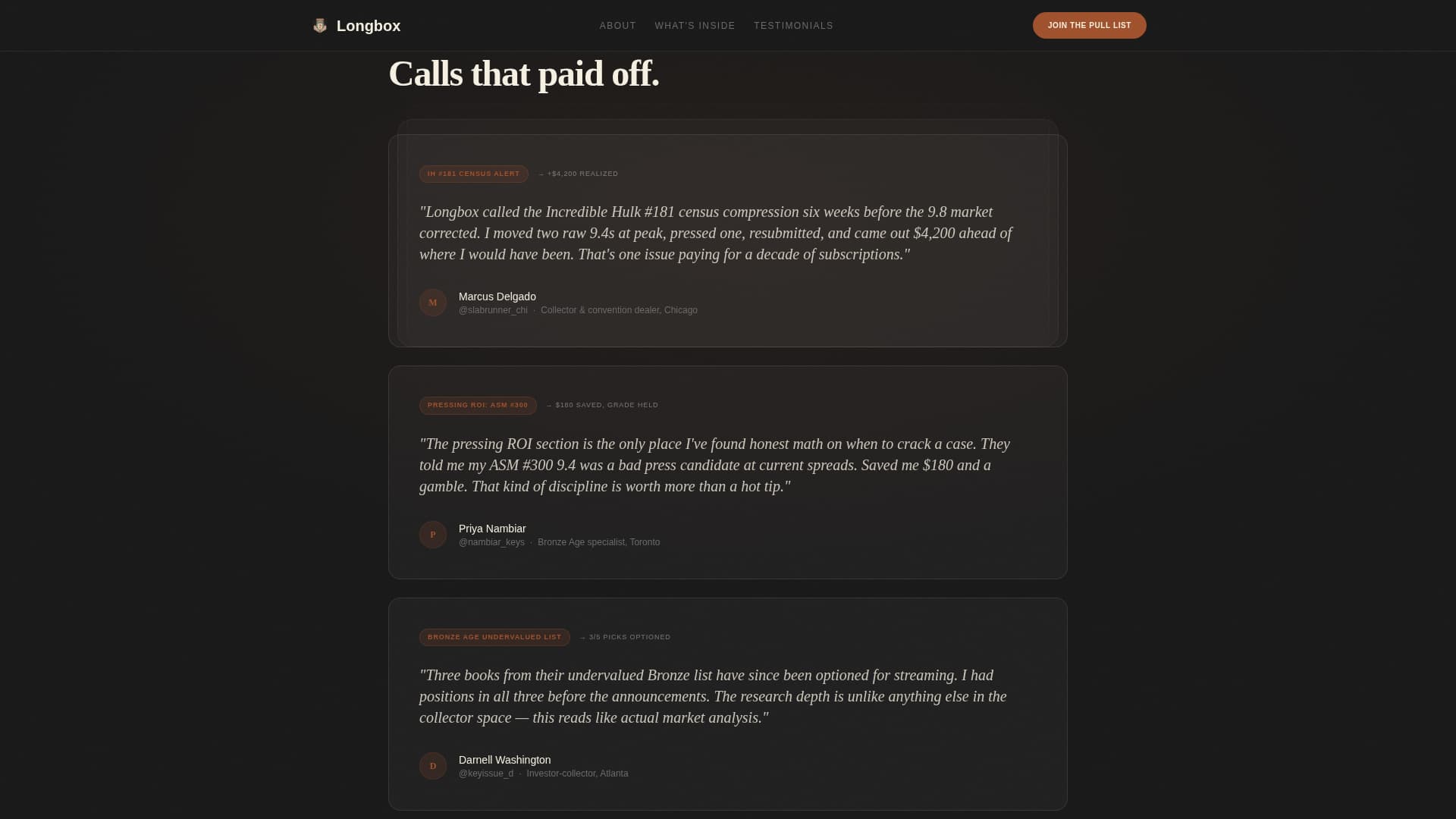 Longbox - Premium Collecting Landing Page Template