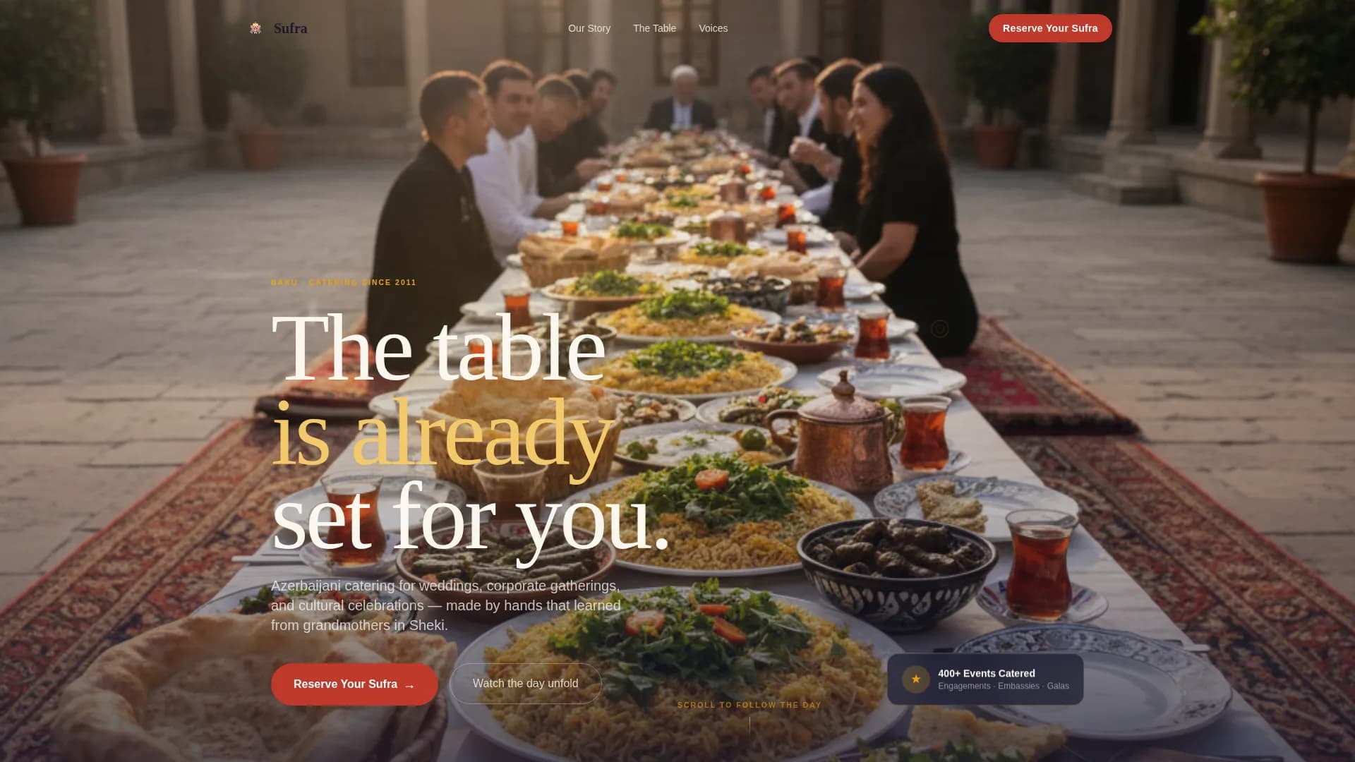 Sufra - Authentic Azerbaijani Catering Landing Page Template