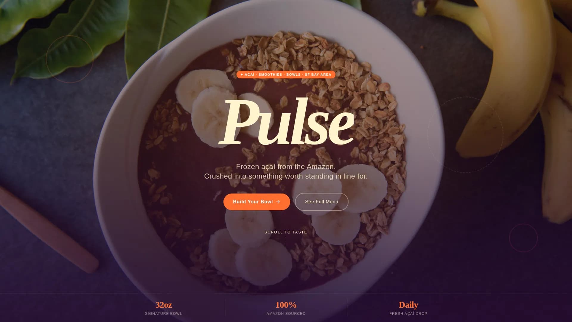 Pulse — Trendy Açaí Bar Landing Page Template