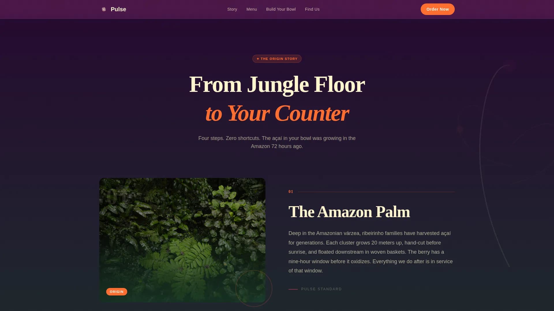 Pulse — Trendy Açaí Bar Landing Page Template
