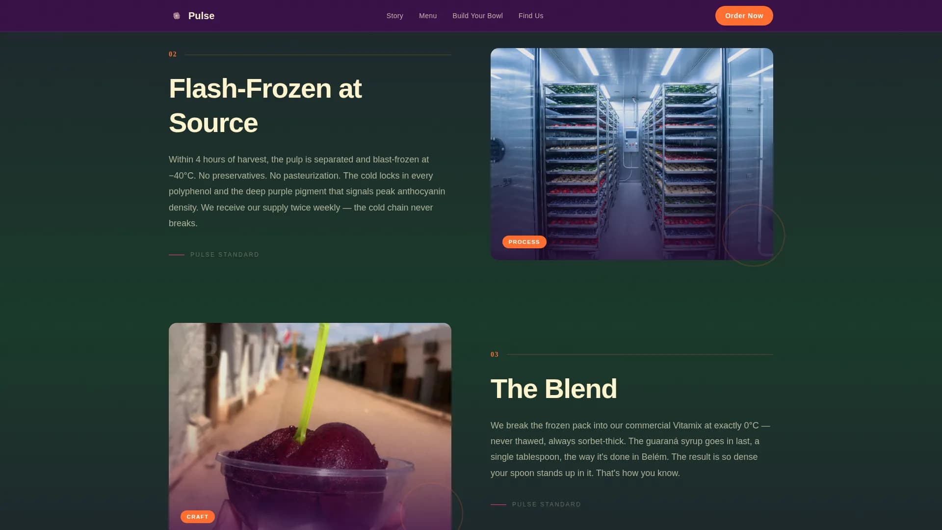 Pulse — Trendy Açaí Bar Landing Page Template