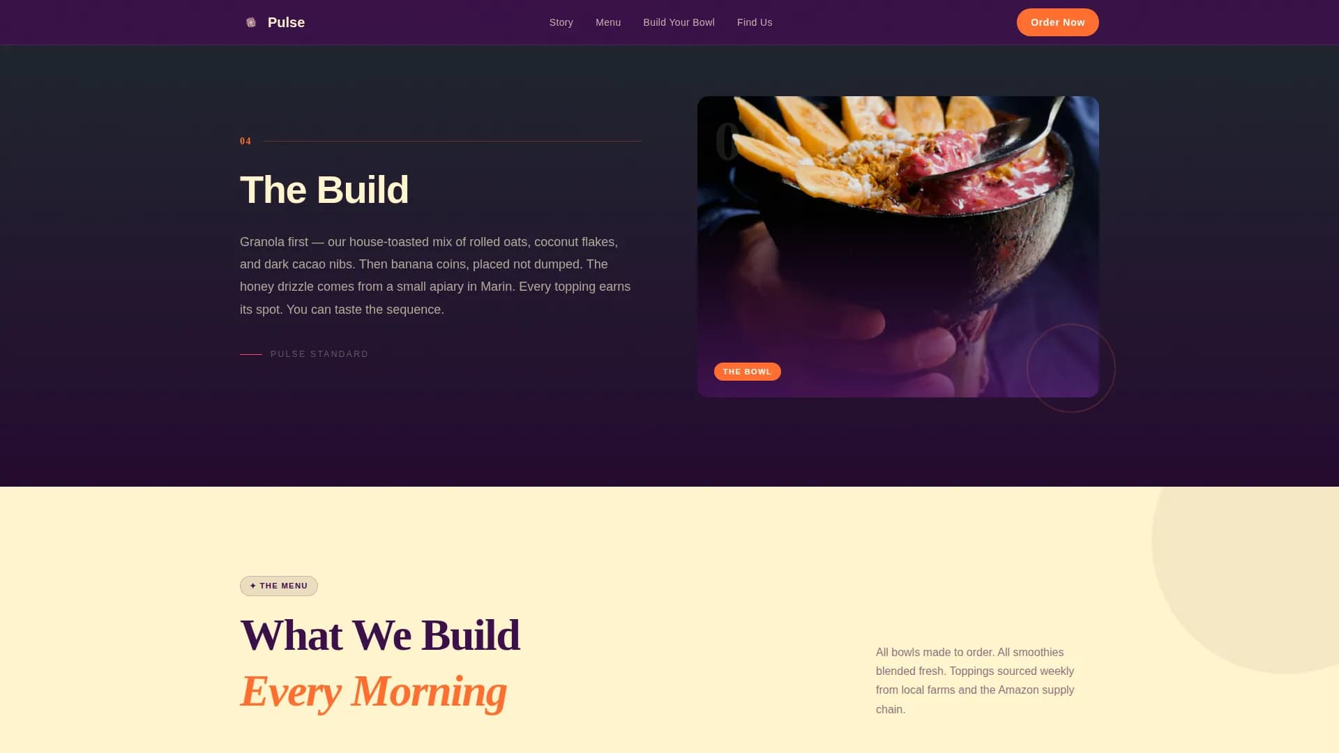 Pulse — Trendy Açaí Bar Landing Page Template