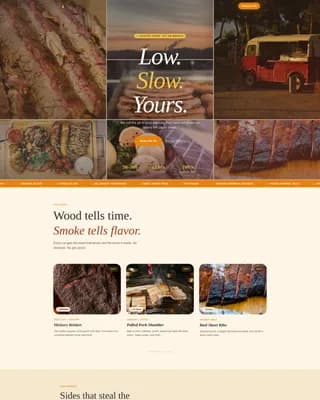 Plancha - Low and Slow BBQ Smoker Truck Landing Page Template