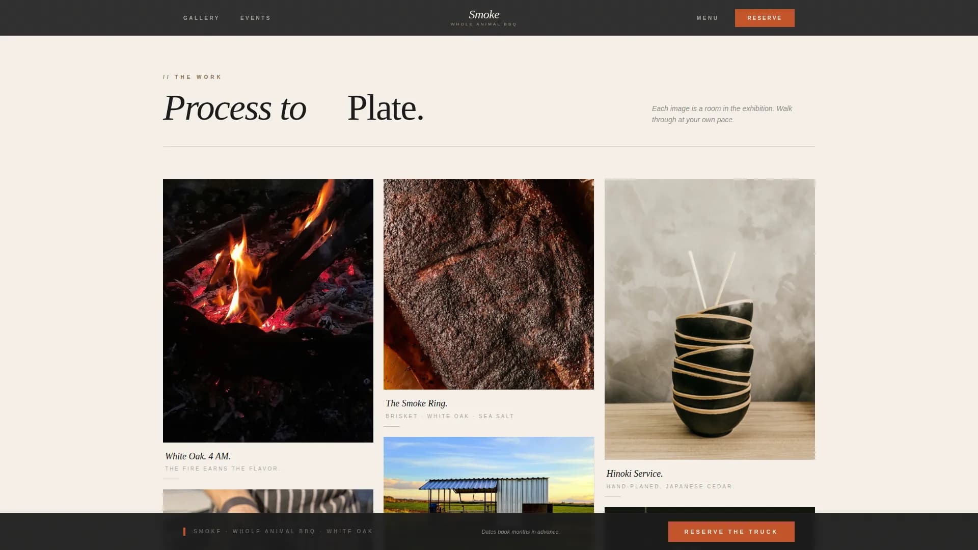 Smoke - Luxe Minimal BBQ Truck Event Landing Page Template