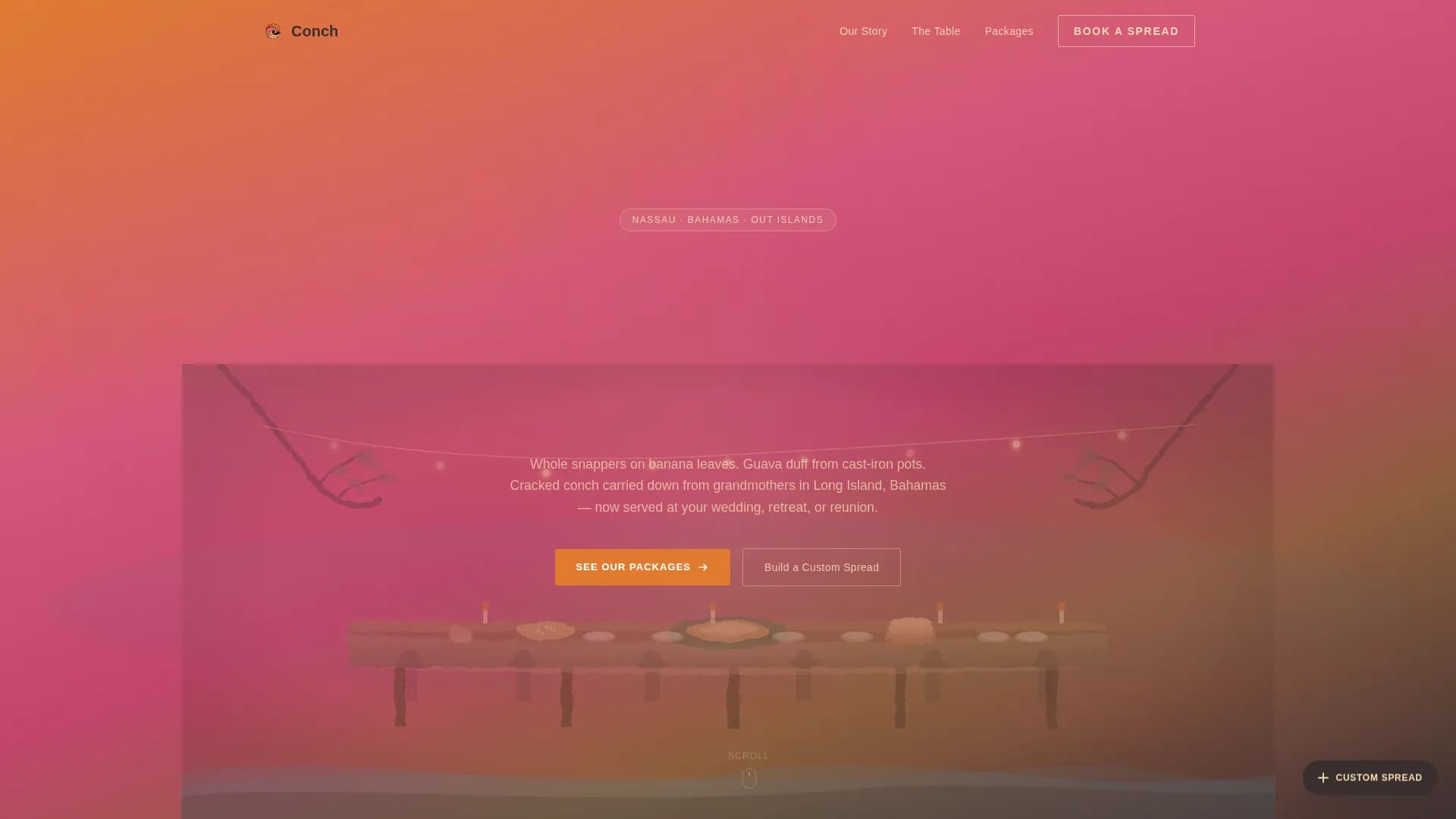 Conch - Authentic Island Catering Landing Page Template