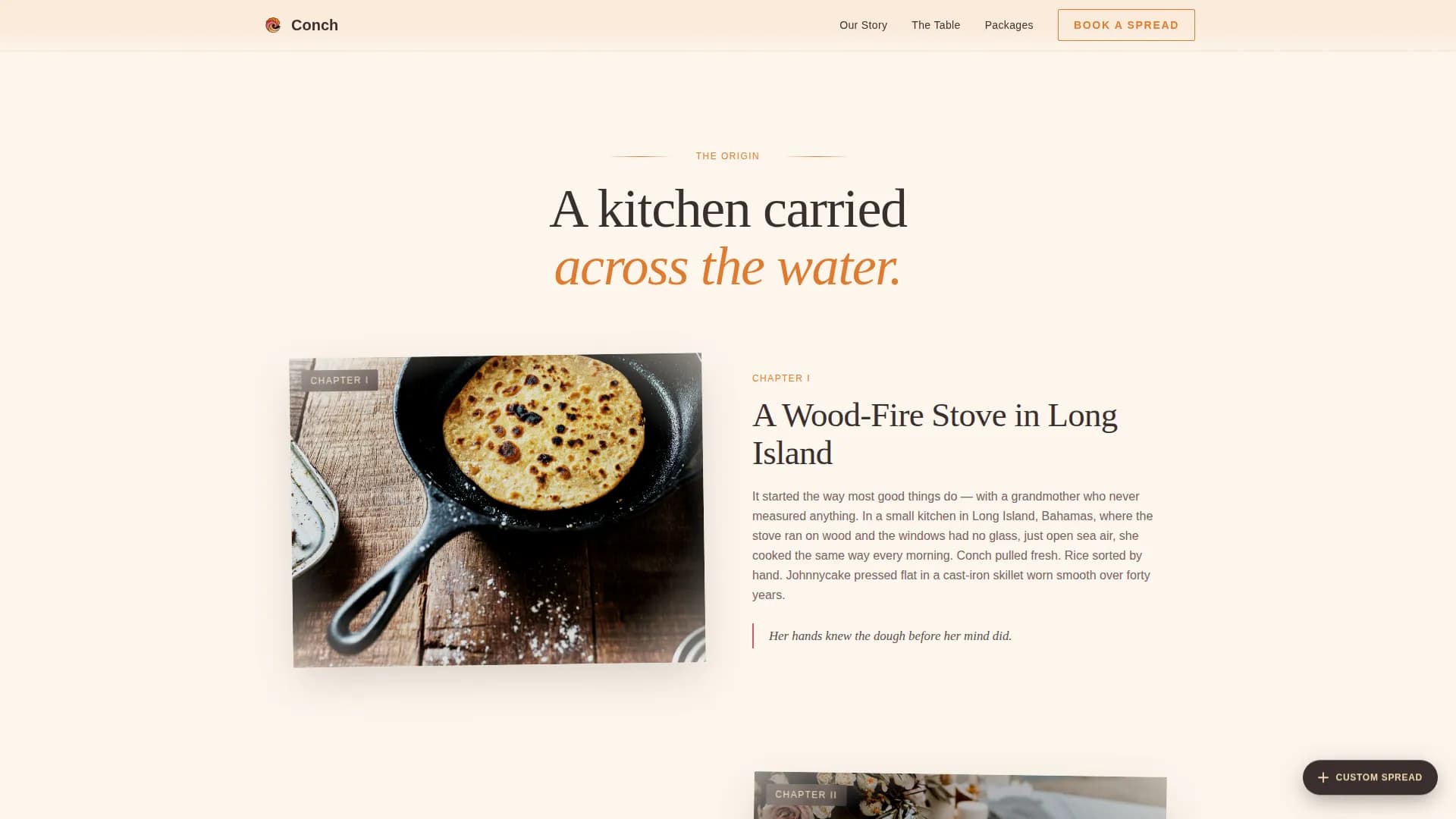 Conch - Authentic Island Catering Landing Page Template