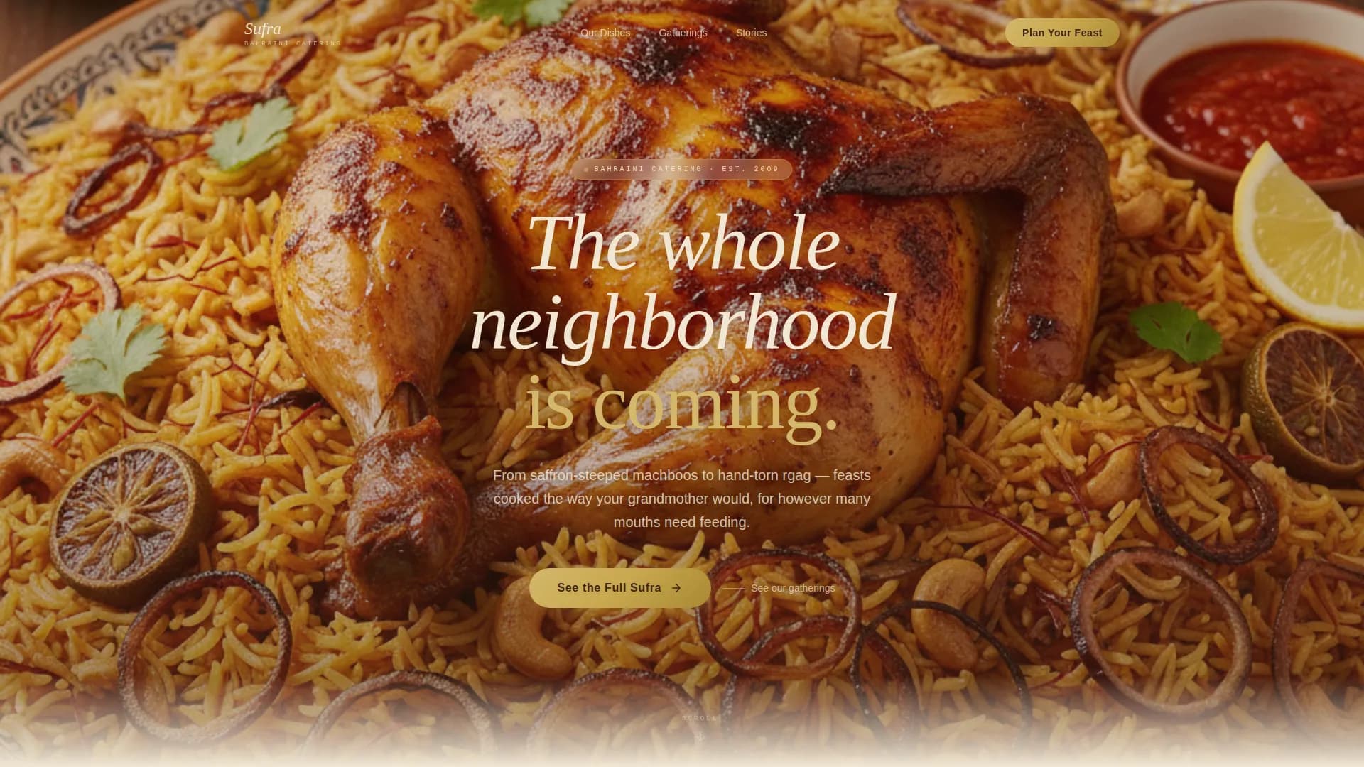 Middle Eastern Cuisine & Dining Portfolio Website Template