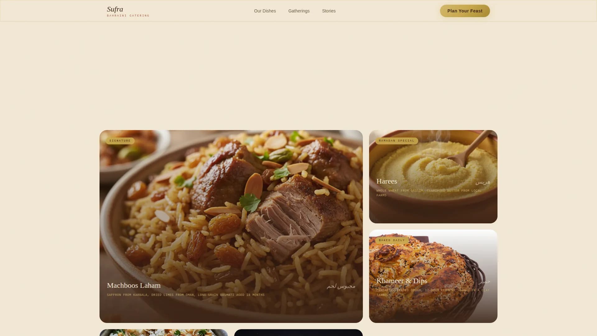 Middle Eastern Cuisine & Dining Portfolio Website Template