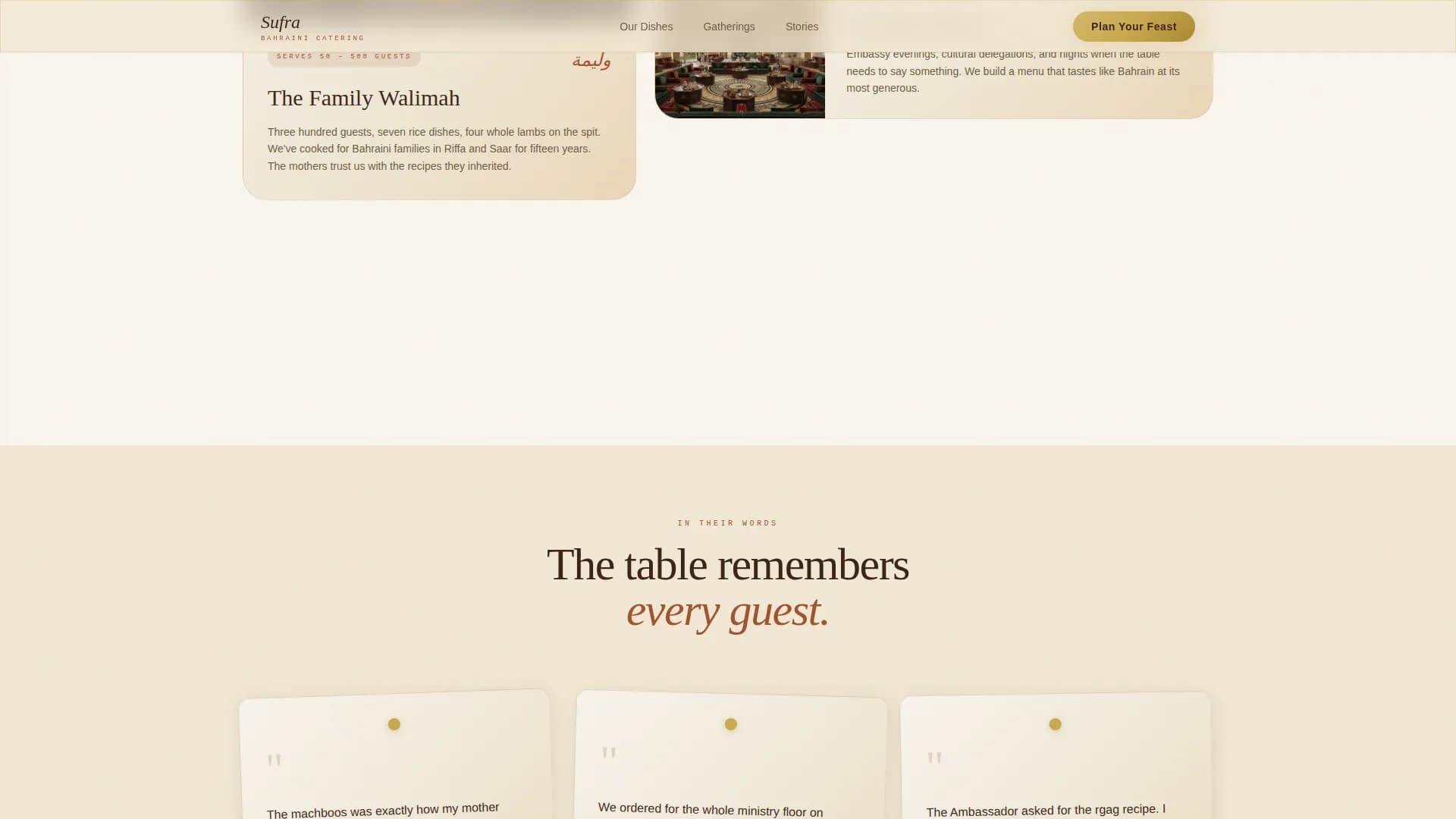 Middle Eastern Cuisine & Dining Portfolio Website Template