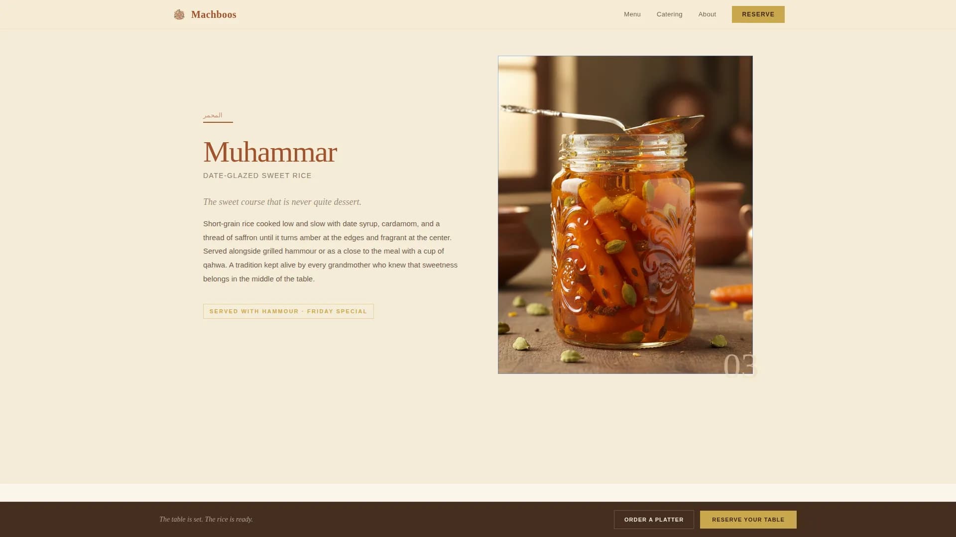 Middle Eastern Cuisine & Dining Premium Professional Website Template