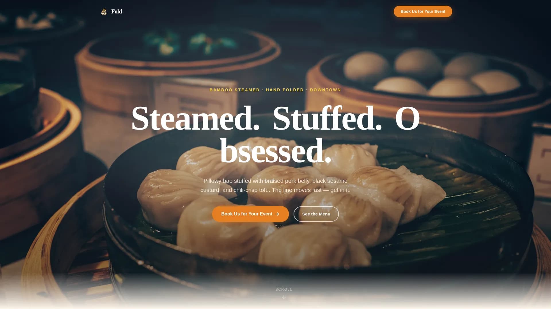 Fold — Gourmet Bao Shop Landing Page Template