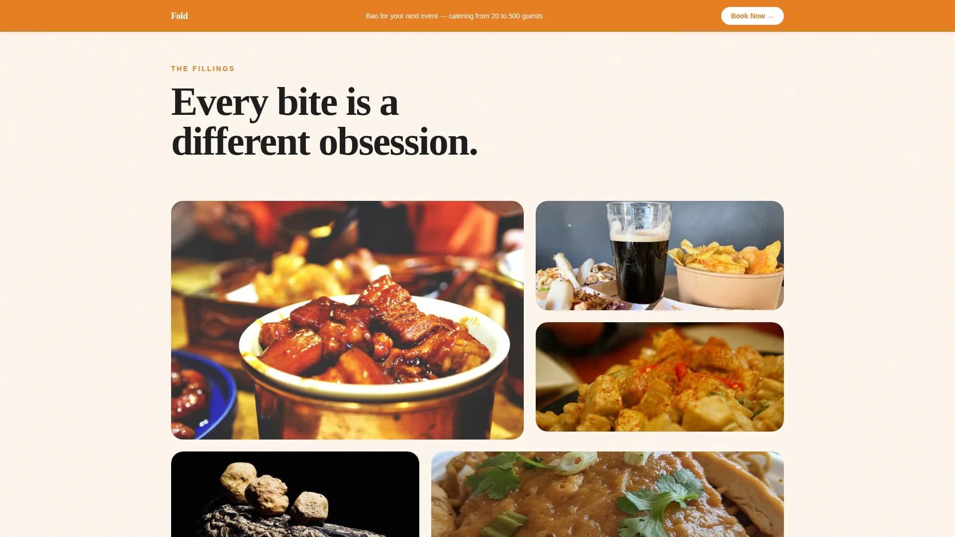 Fold — Gourmet Bao Shop Landing Page Template