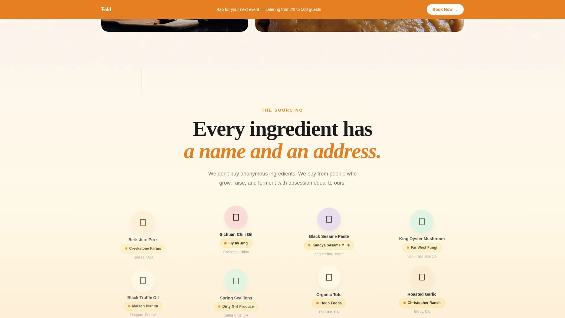 Fold — Gourmet Bao Shop Landing Page Template