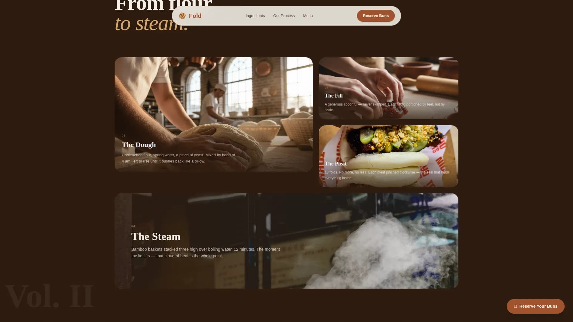 Steam — Artisan Dim Sum Landing Page Template