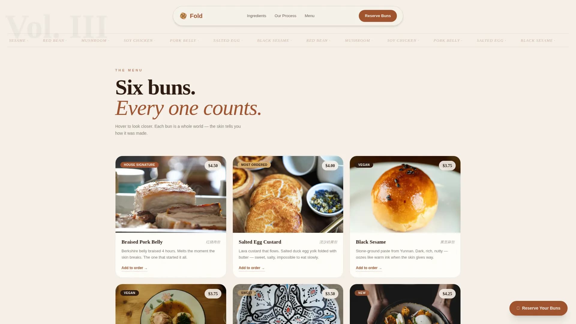 Steam — Artisan Dim Sum Landing Page Template