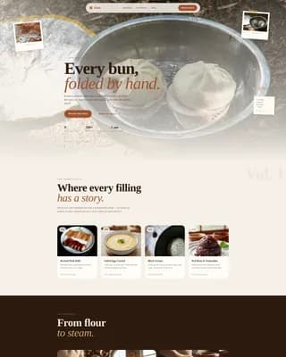 Steam — Artisan Dim Sum Landing Page Template