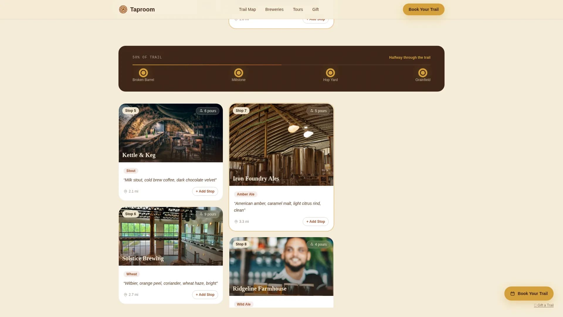 Barrel — Premium Brewery Booking Landing Page Template