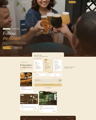 Barrel — Premium Brewery Booking Landing Page Template
