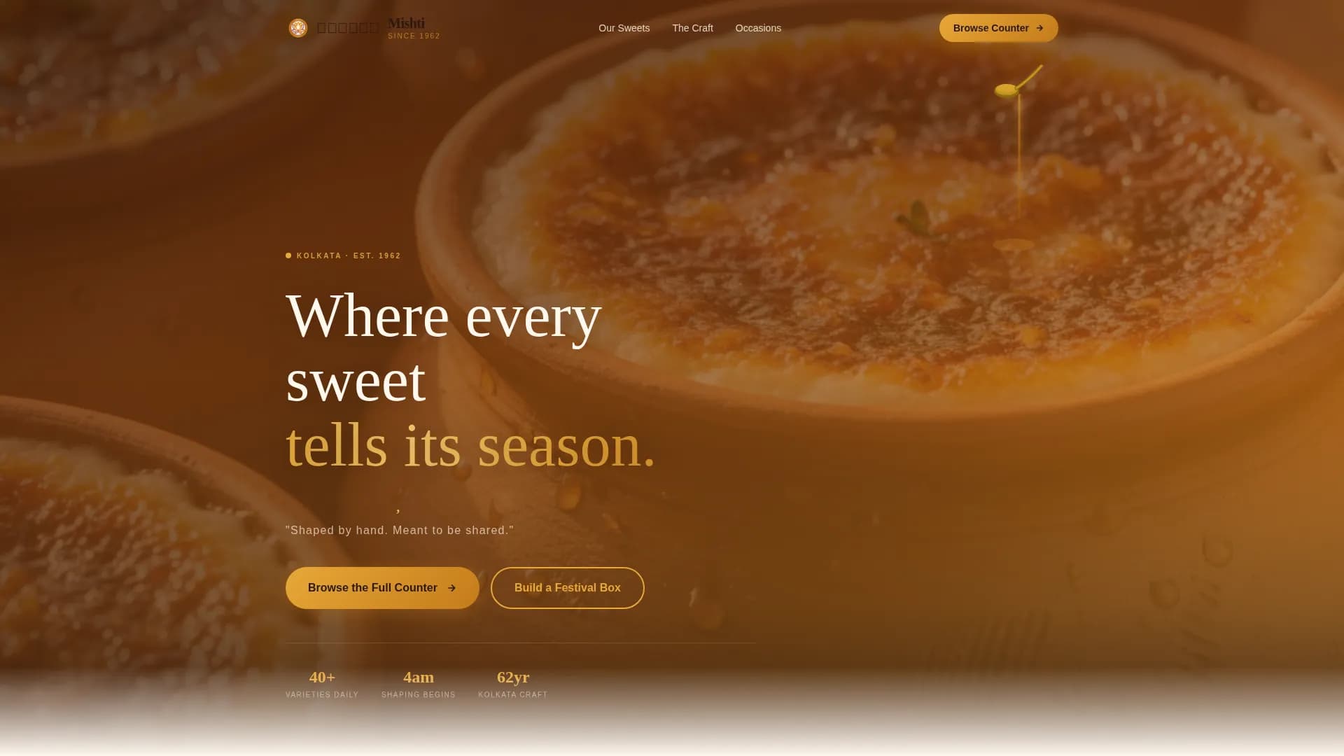 Sweet — Handcrafted Confection Landing Page Template