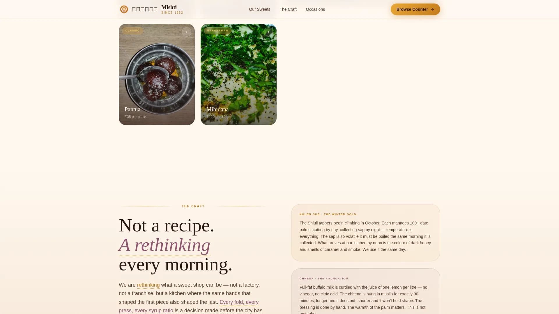 Sweet — Handcrafted Confection Landing Page Template