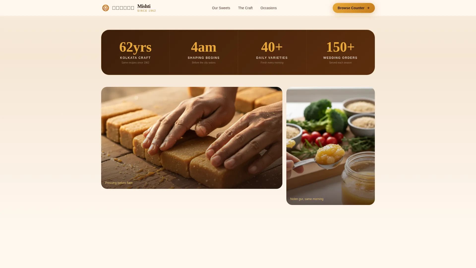 Sweet — Handcrafted Confection Landing Page Template