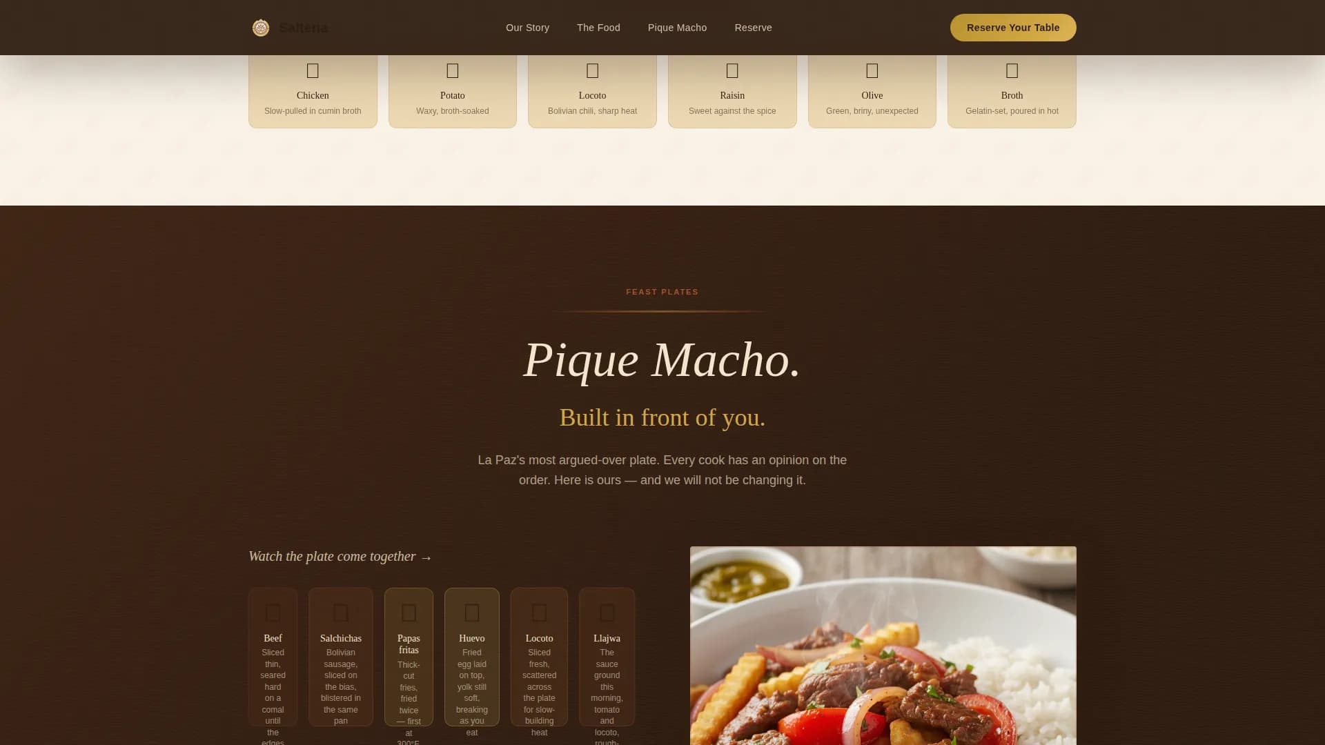 Andean — Warm Latin Bistro Landing Page Template