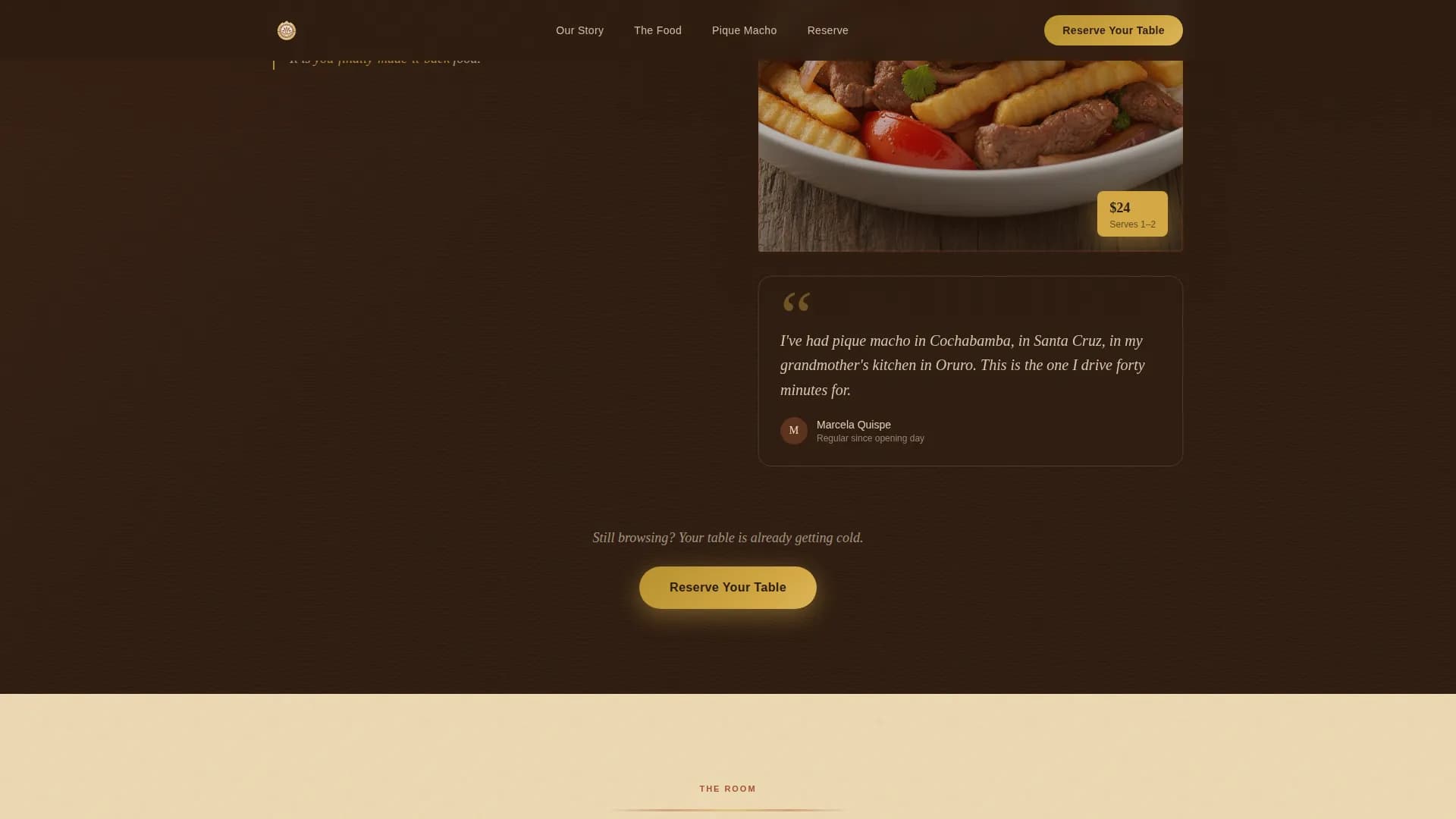 Andean — Warm Latin Bistro Landing Page Template