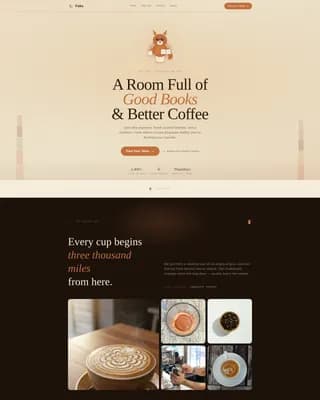 Literary Book Café & Reading Experience Website Template