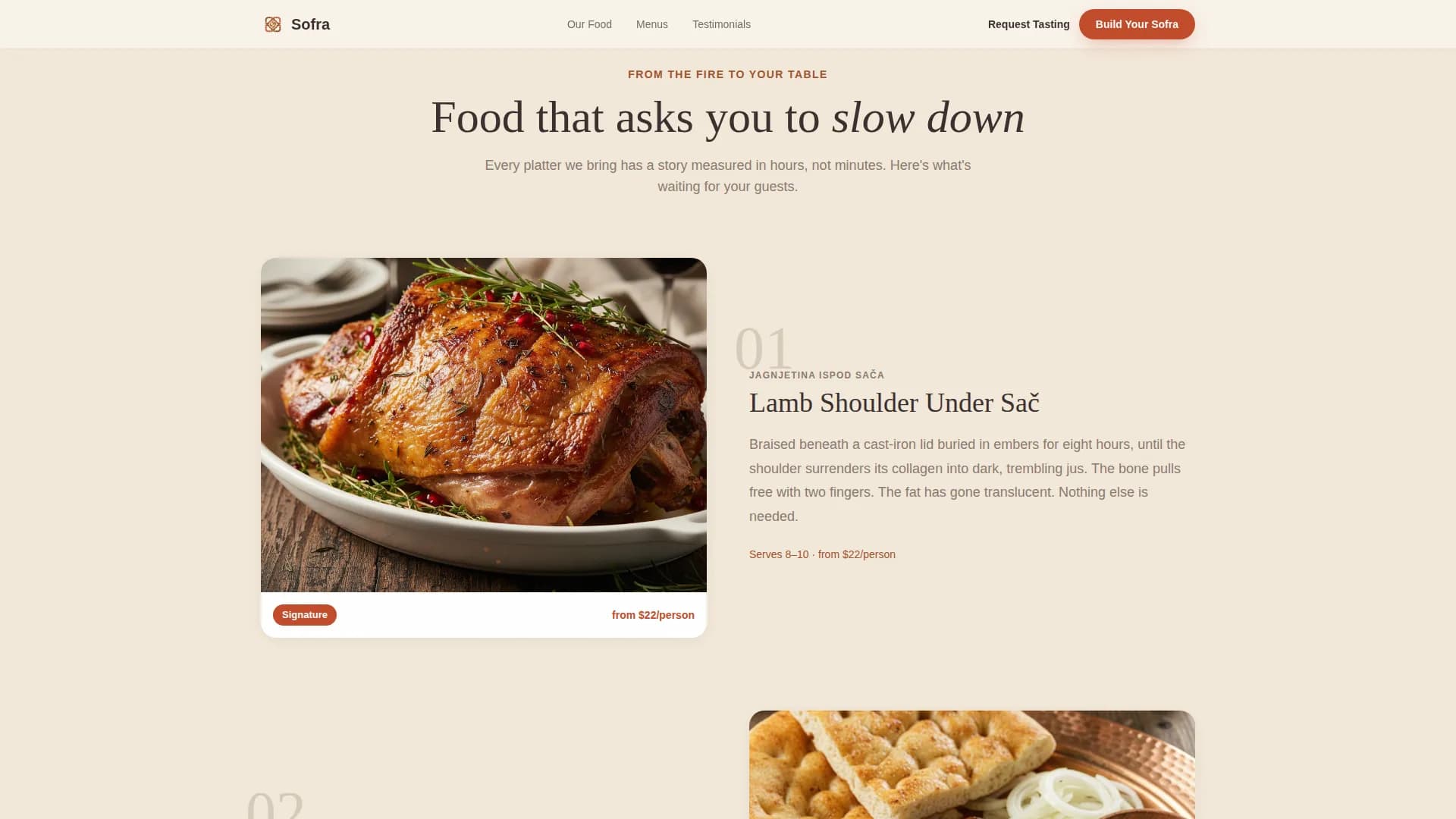 Sofra - Authentic Bosnian Catering Landing Page Template