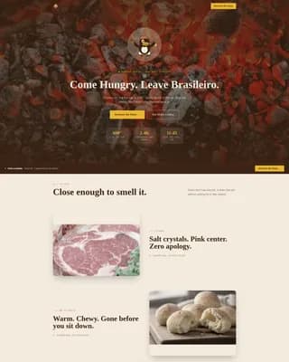 Sizzle — Modern Brazilian Grill Landing Page Template