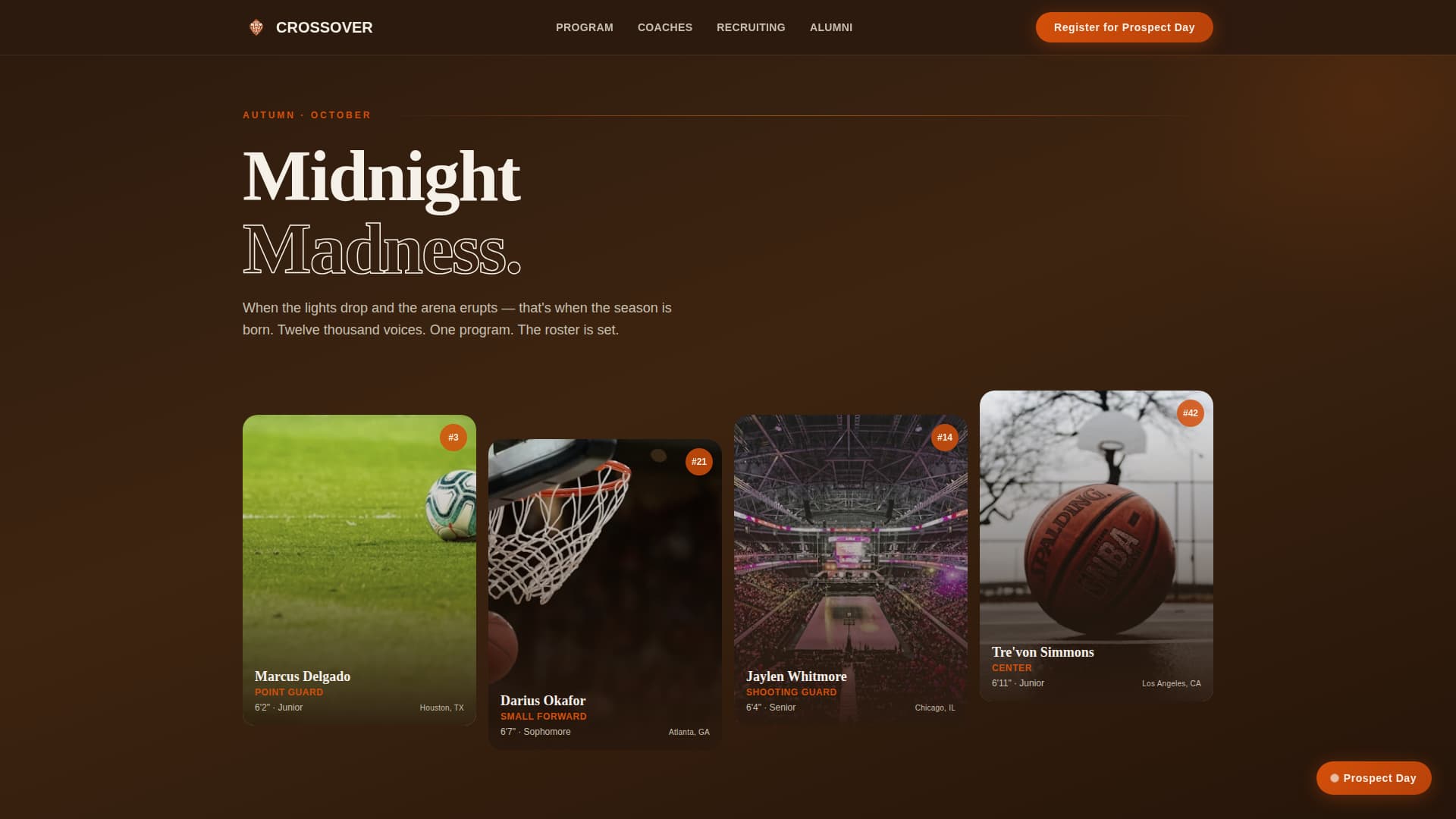 College Basketball Recruiting Website Template