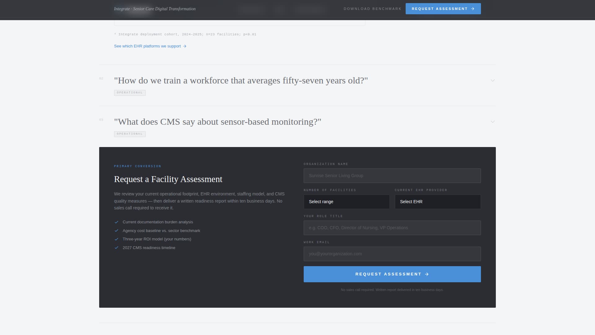 Senior Care Consulting FAQ Website Template