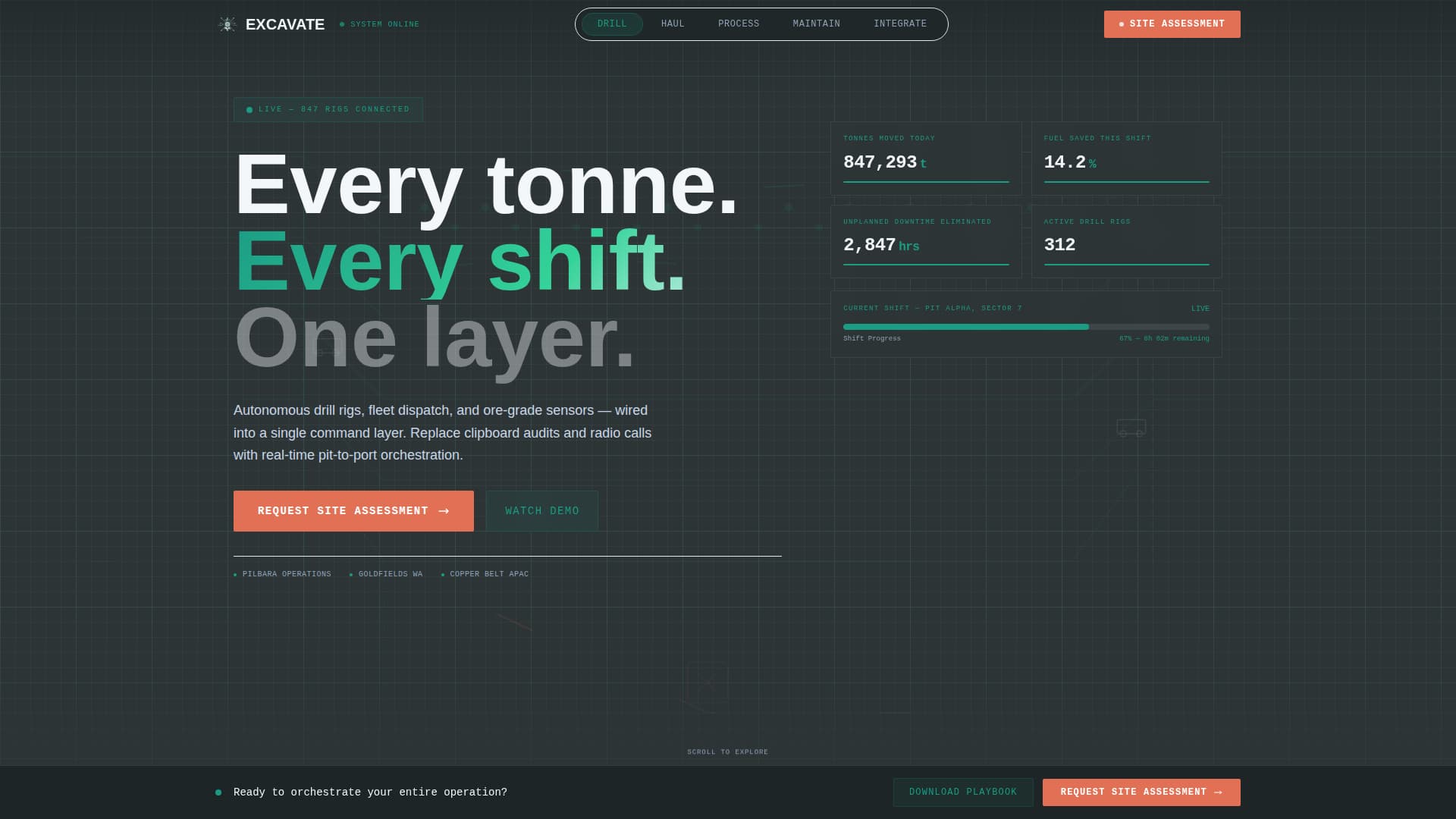 Excavate - Intelligent Mining Landing Page Template