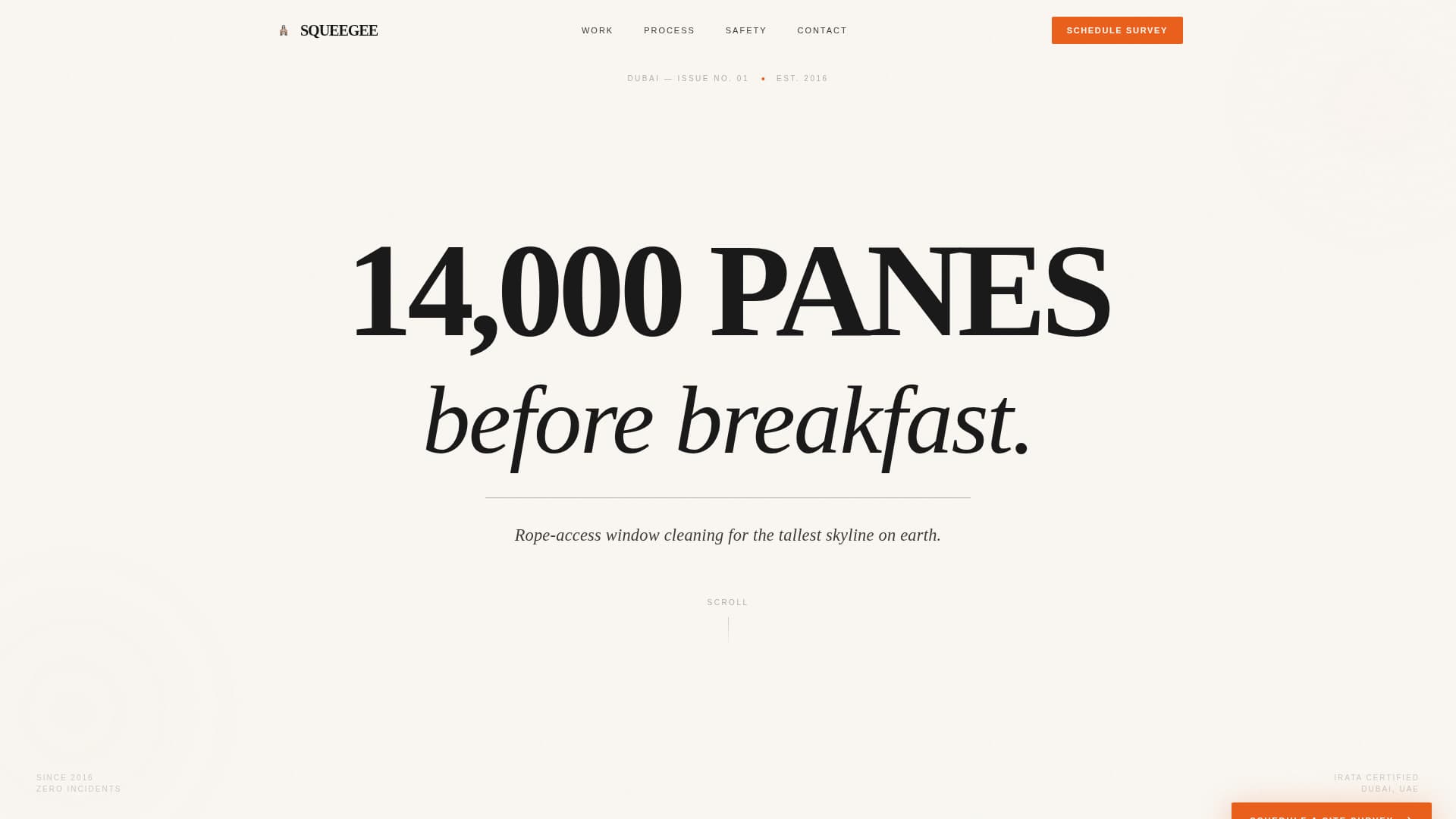 Squeegee - Highrise Windowcleaning Landing Page Template