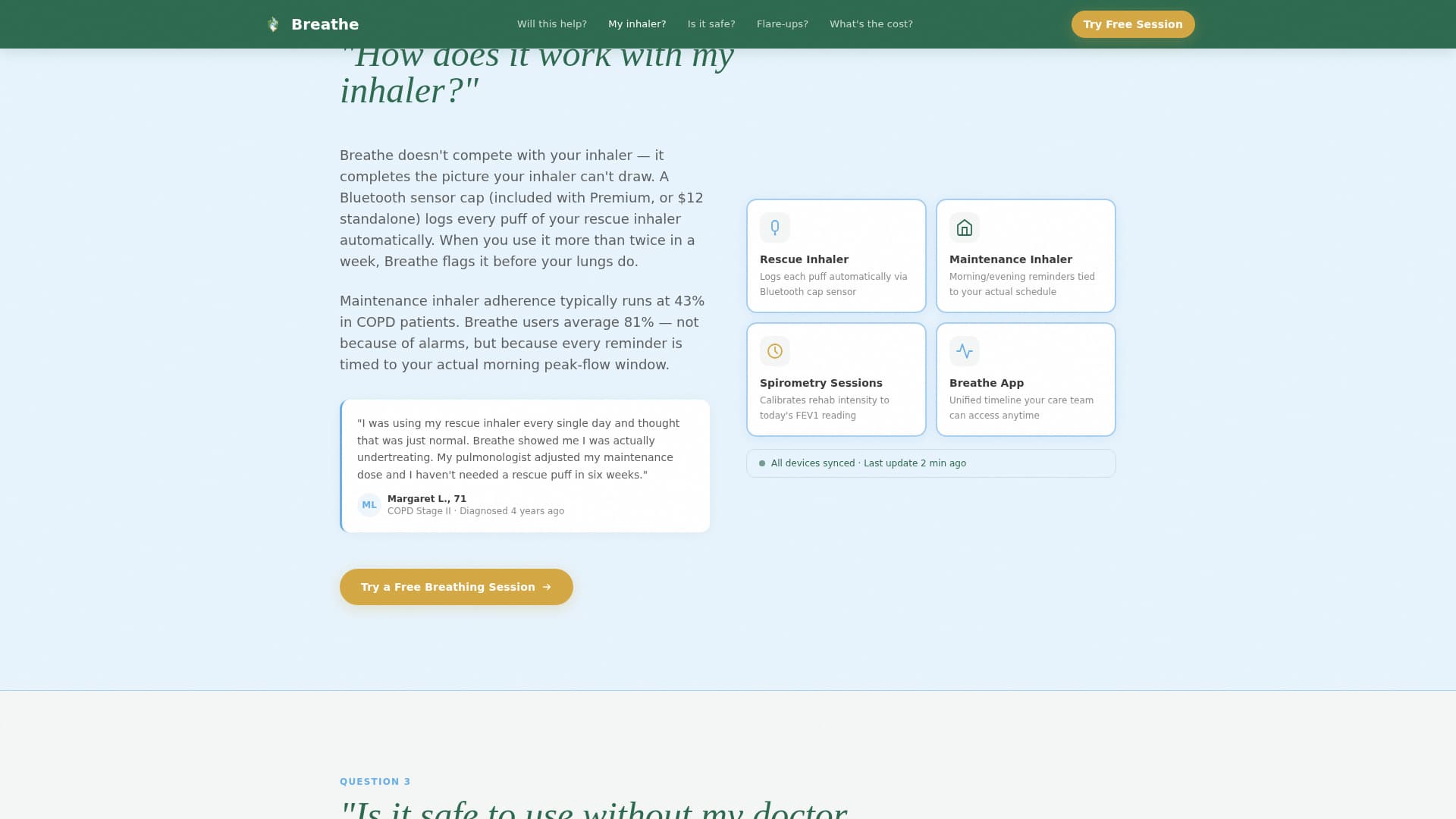 COPD Care FAQ Website Template
