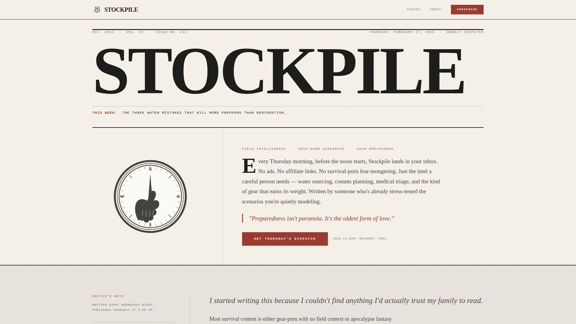 Prepper & Survival Content Reviews Website Template