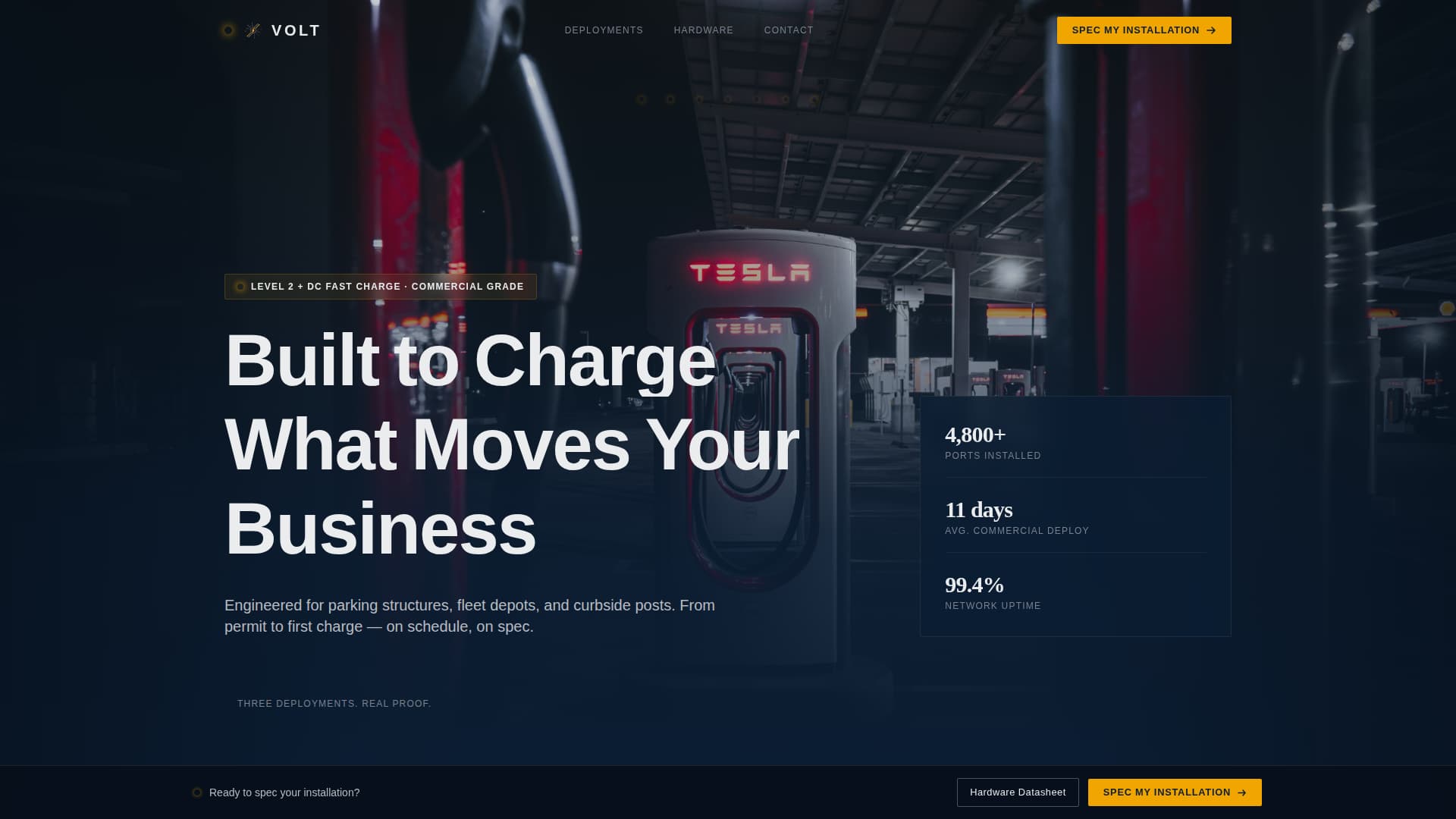 Volt - Industrial EV Charging Landing Page Template