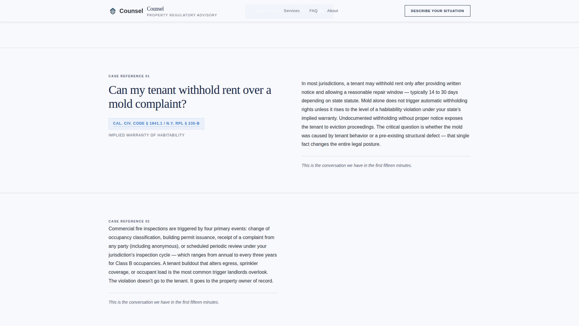 Counsel - Authoritative Propertymanagement Landing Page Template