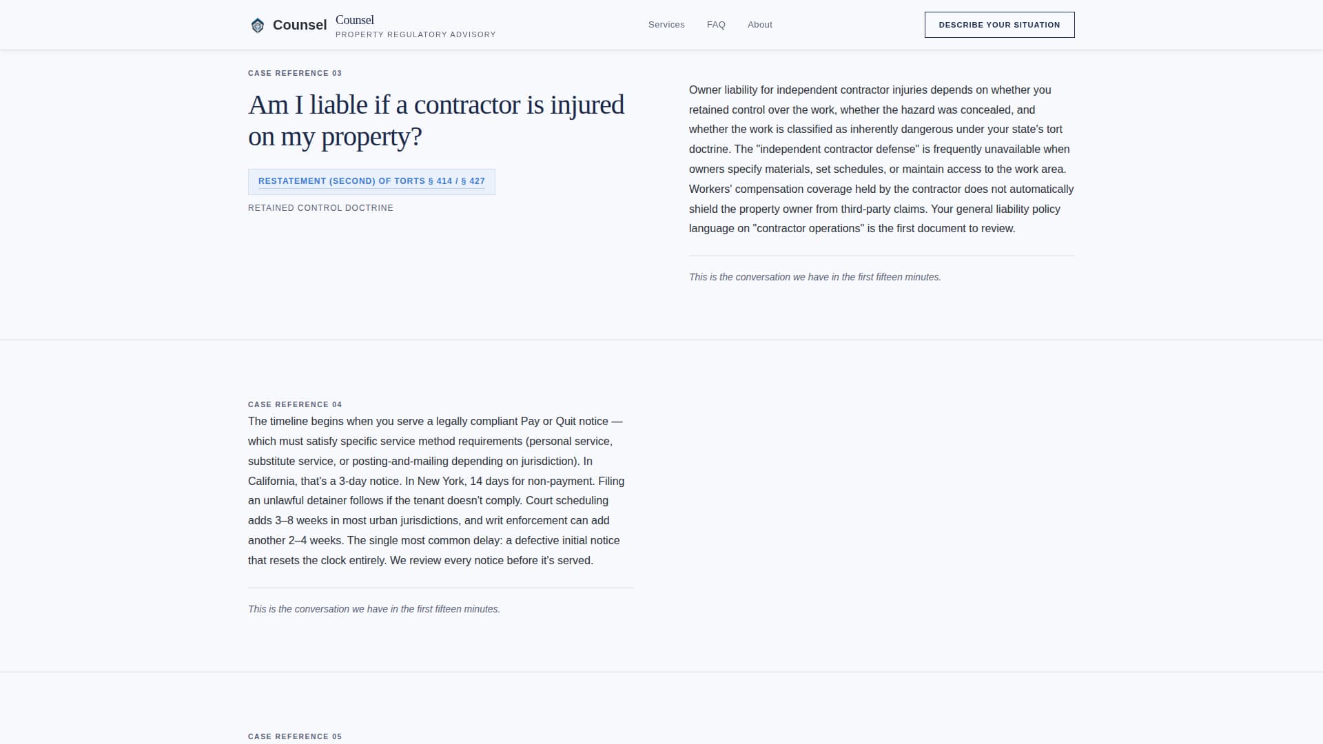 Counsel - Authoritative Propertymanagement Landing Page Template