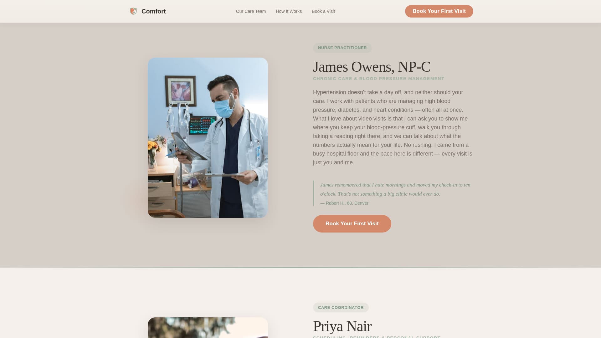 Home Care Agency Booking Website Template