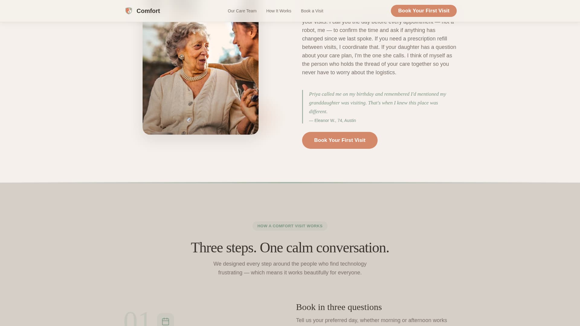 Home Care Agency Booking Website Template
