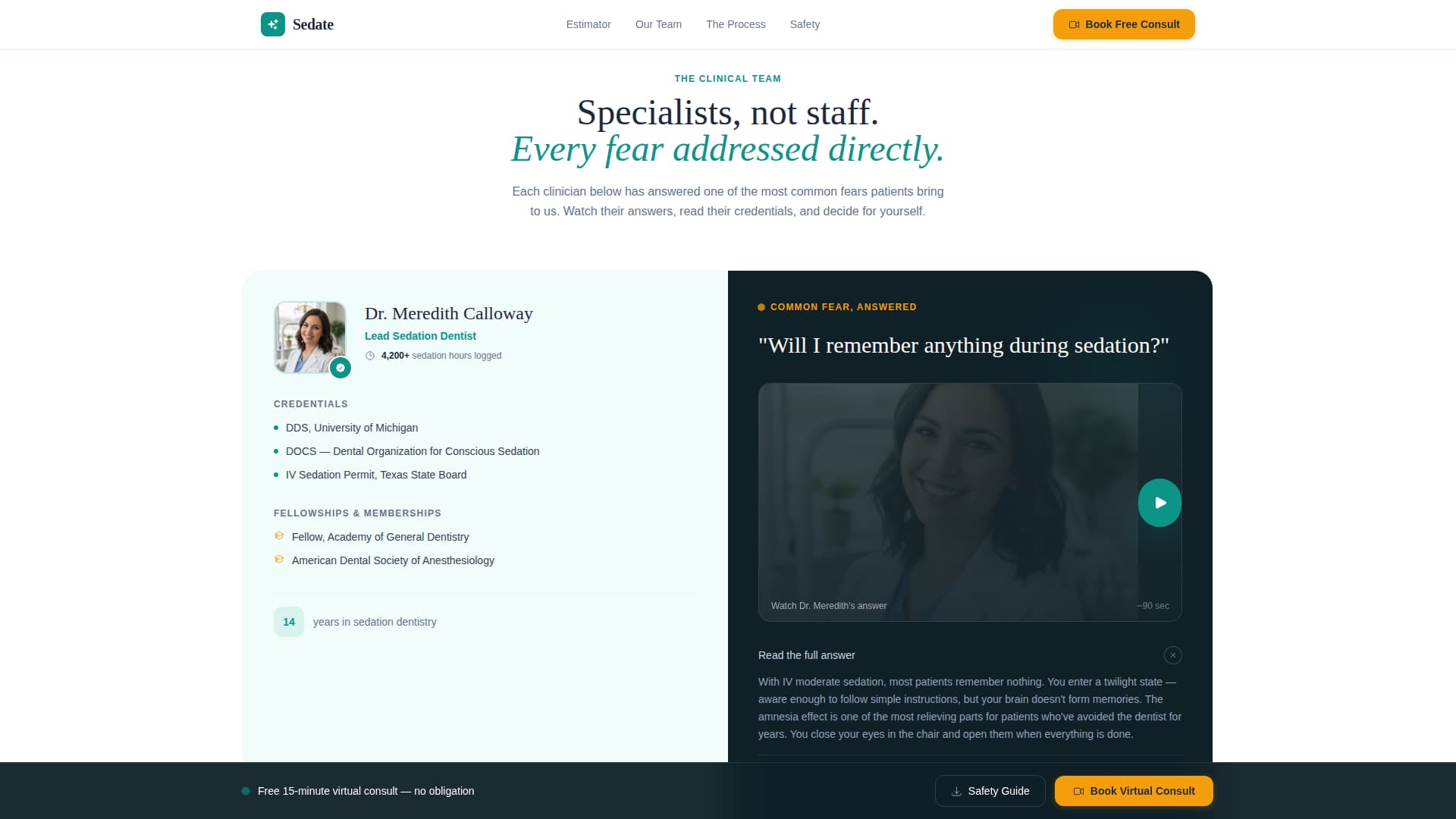 Sedate — Soothing Oral Surgery Landing Page Template
