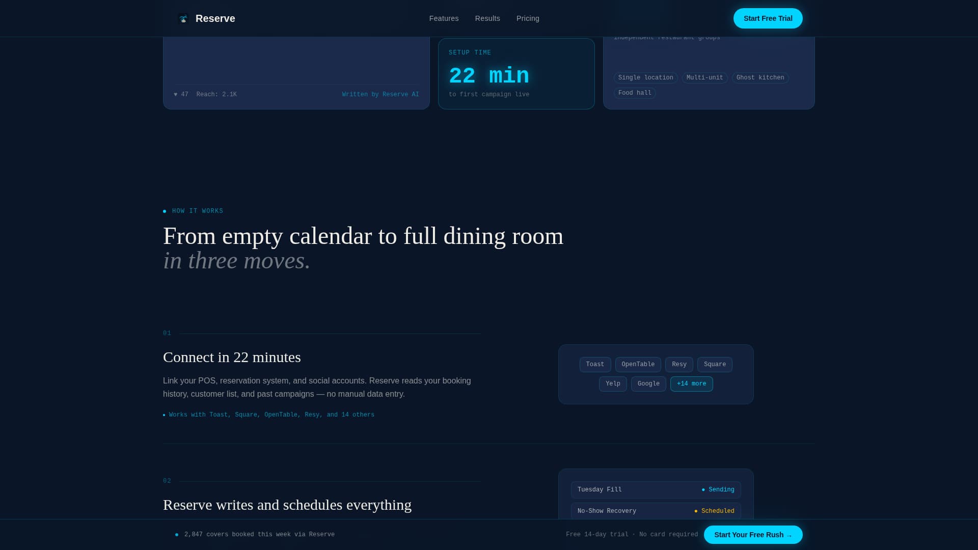 Reserve — Seamless Hospitality Booking Landing Page Template
