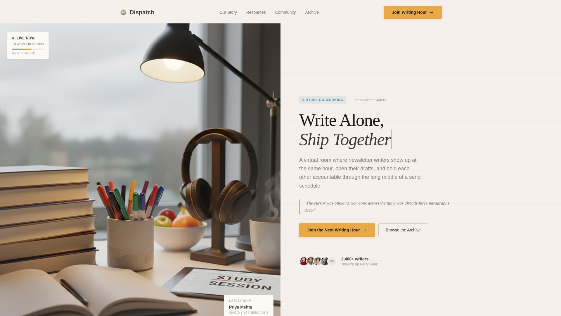 Dispatch - Focused Newsletter Landing Page Template