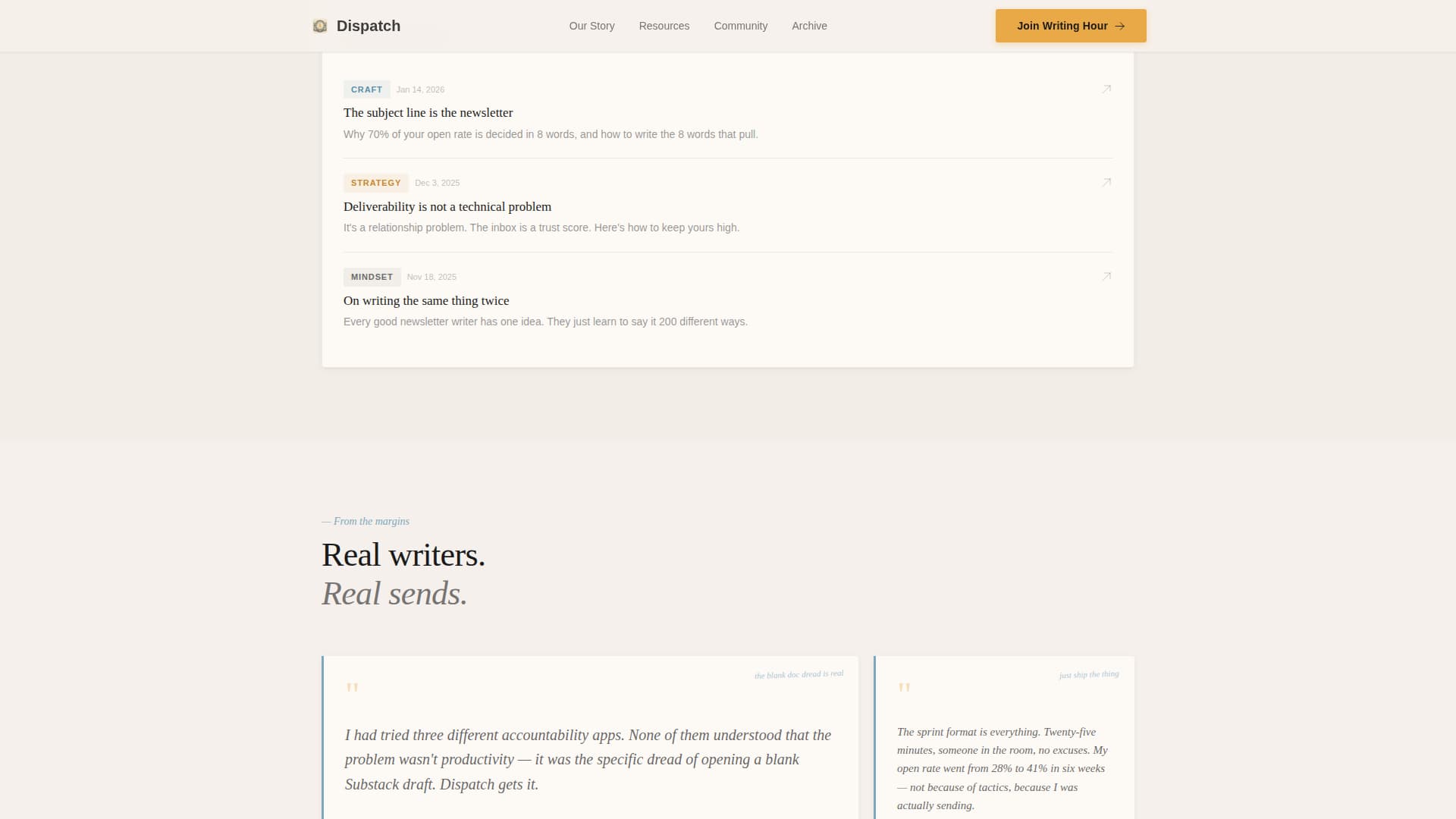 Dispatch - Focused Newsletter Landing Page Template