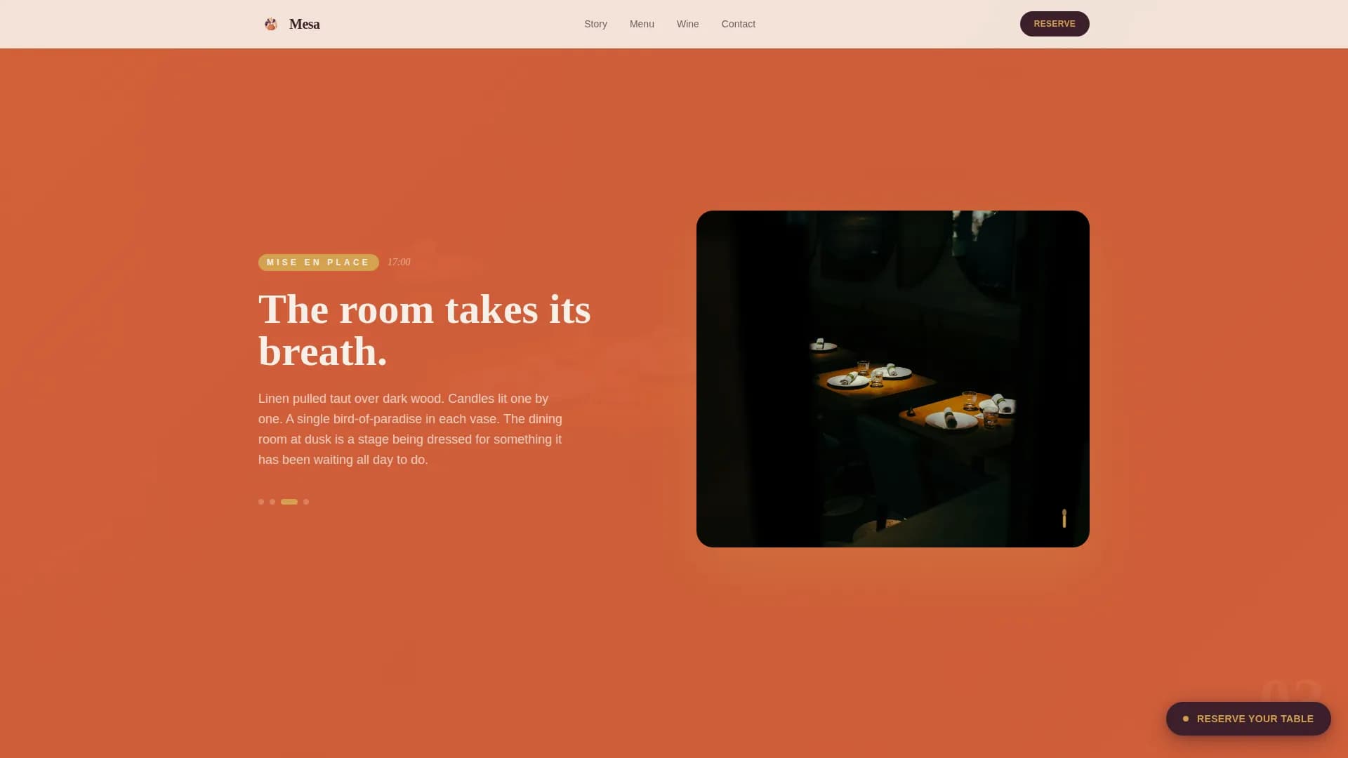 Horizon — Artisan Brazilian Dining Landing Page Template