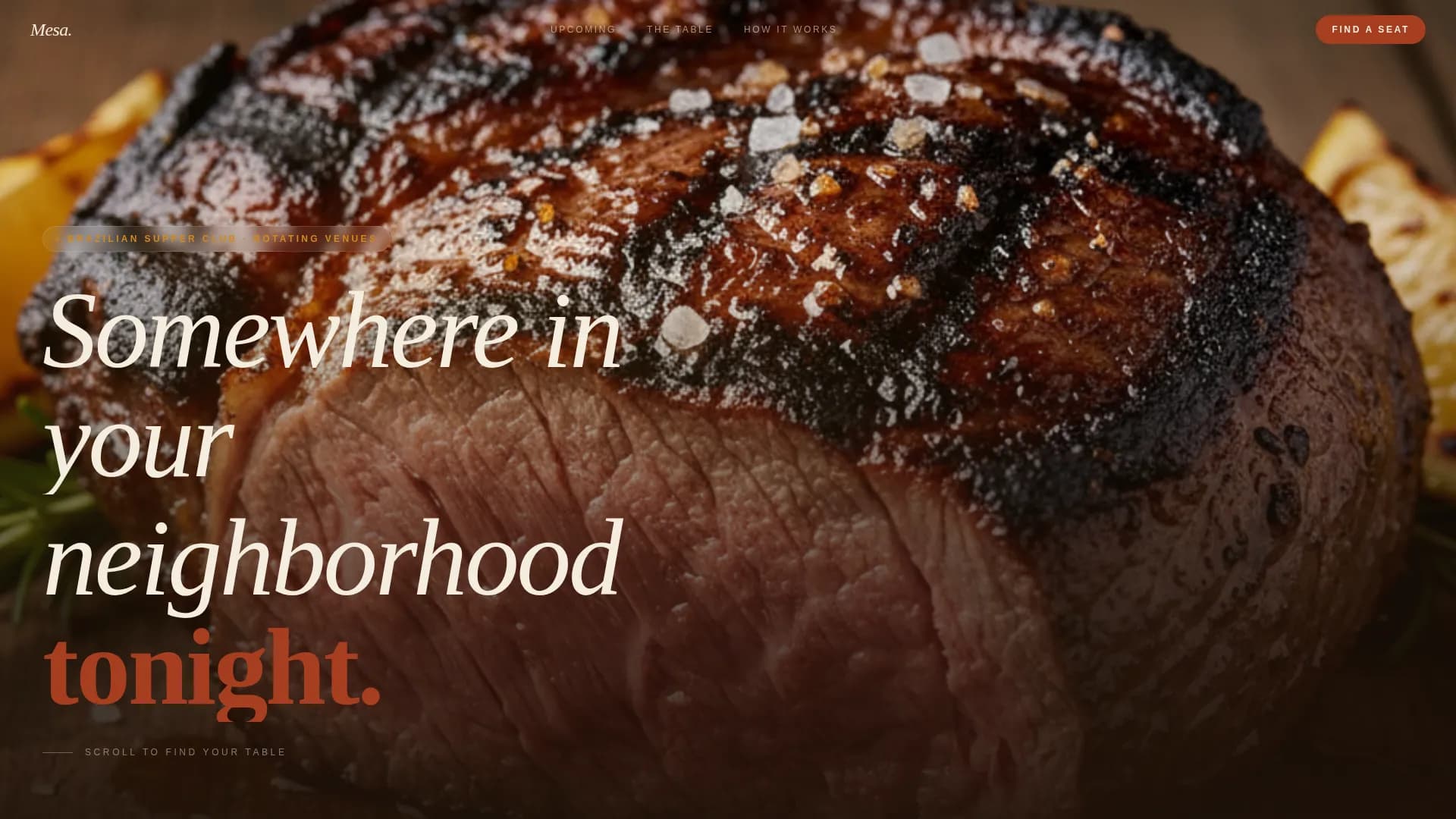 Gather — Intimate Brazilian Dining Landing Page Template