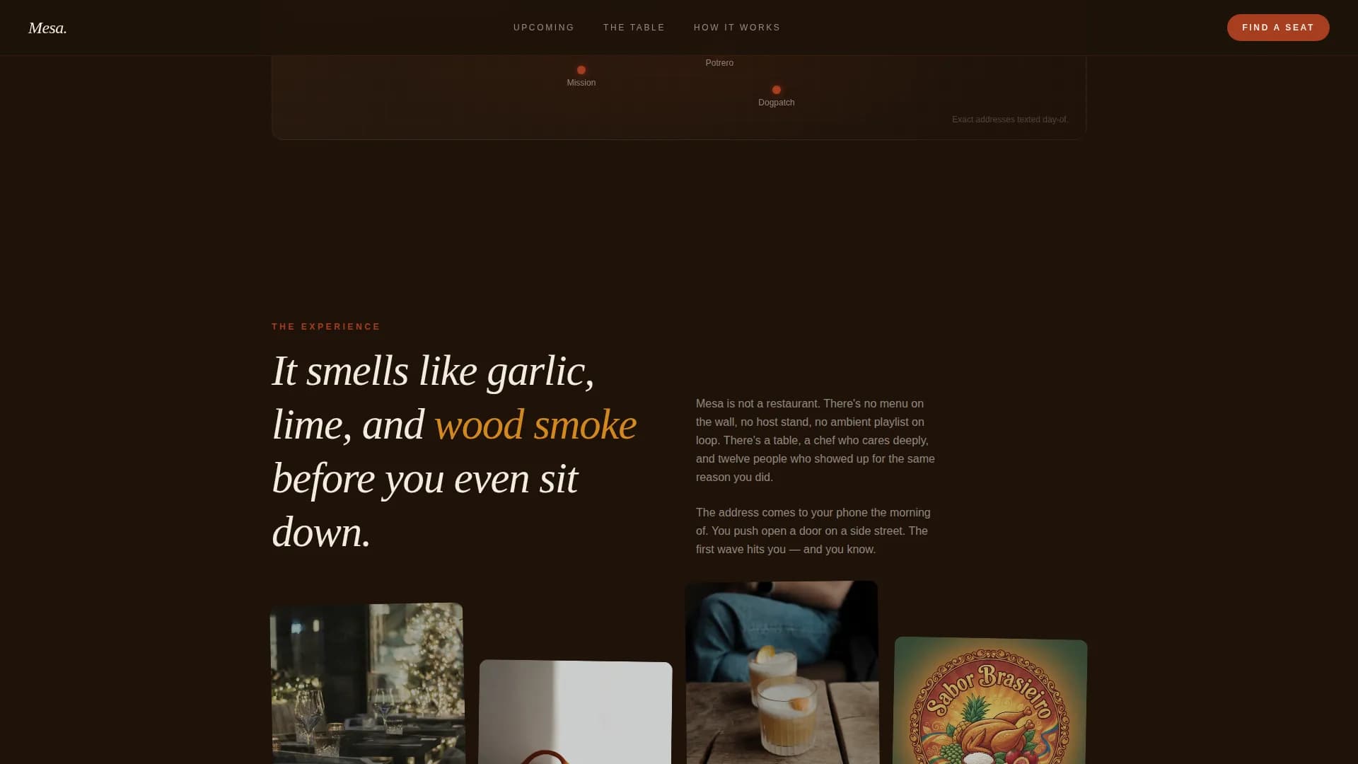 Gather — Intimate Brazilian Dining Landing Page Template