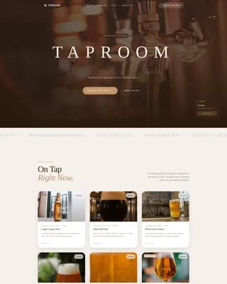 Craft Brewery Taproom Reservation & Beer Menu Website Template