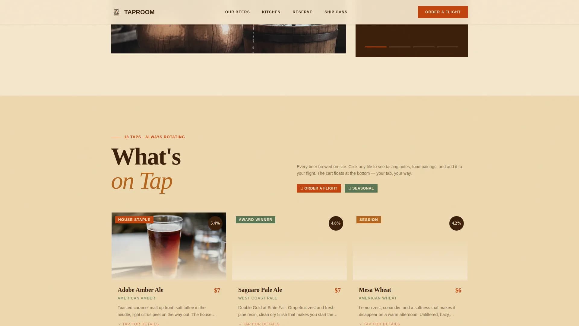 Gallery — Curated Brewpub Experience Landing Page Template